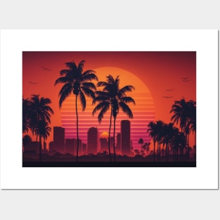 Synthwave Miami Posters and Art